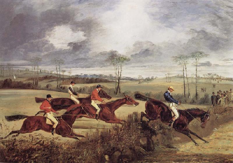 Henry Thomas Alken A Steeplechase, Near the Finish oil painting picture